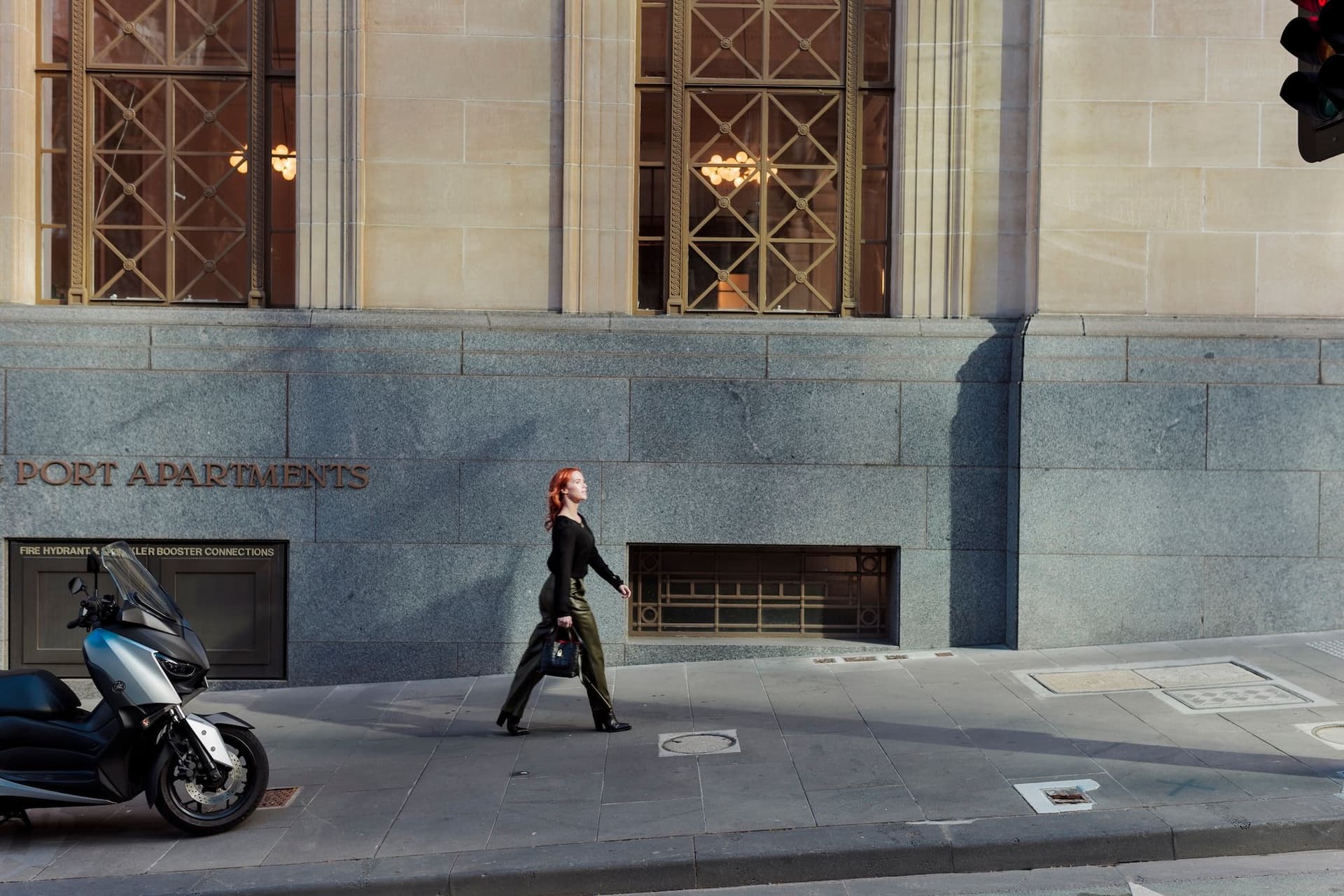 Lauren walking along a street in Victoria, Australia